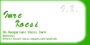 imre kocsi business card
